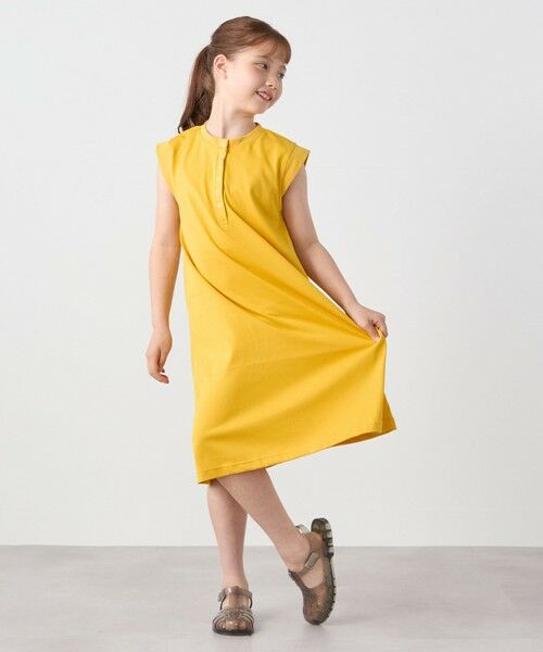 SHIPS / シップス ロング・マキシ丈ワンピース | SHIPS any: ヘンリーネック ノースリーブ Tシャツ ワンピース<KIDS> | 詳細11