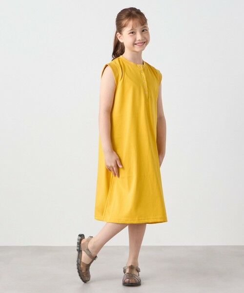 SHIPS / シップス ロング・マキシ丈ワンピース | SHIPS any: ヘンリーネック ノースリーブ Tシャツ ワンピース<KIDS> | 詳細12