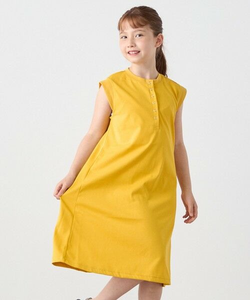 SHIPS / シップス ロング・マキシ丈ワンピース | SHIPS any: ヘンリーネック ノースリーブ Tシャツ ワンピース<KIDS> | 詳細14