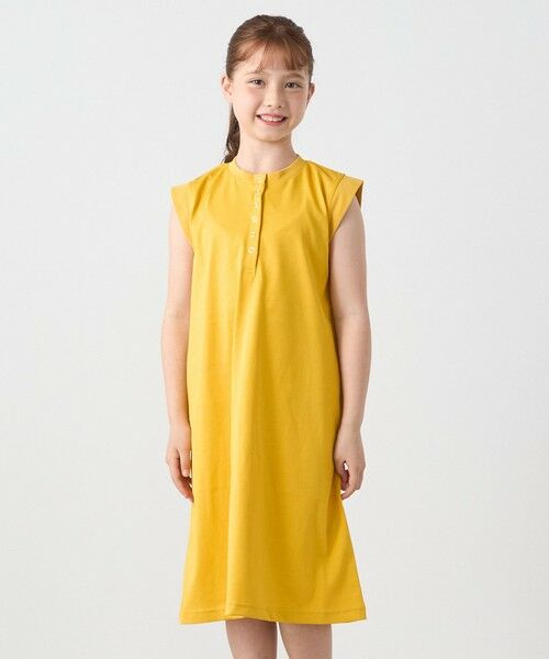 SHIPS / シップス ロング・マキシ丈ワンピース | SHIPS any: ヘンリーネック ノースリーブ Tシャツ ワンピース<KIDS> | 詳細15
