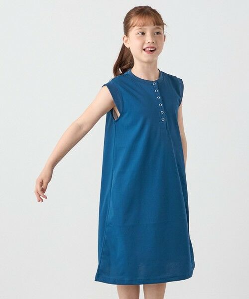 SHIPS / シップス ロング・マキシ丈ワンピース | SHIPS any: ヘンリーネック ノースリーブ Tシャツ ワンピース<KIDS> | 詳細29