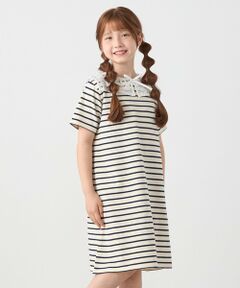 SHIPS any: レース カラー リボン 半袖 Tシャツ ワンピース <KIDS>