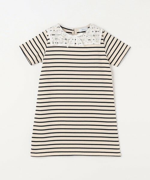 SHIPS / シップス ミニ丈・ひざ丈ワンピース | SHIPS any: レース カラー リボン 半袖 Tシャツ ワンピース <KIDS> | 詳細7