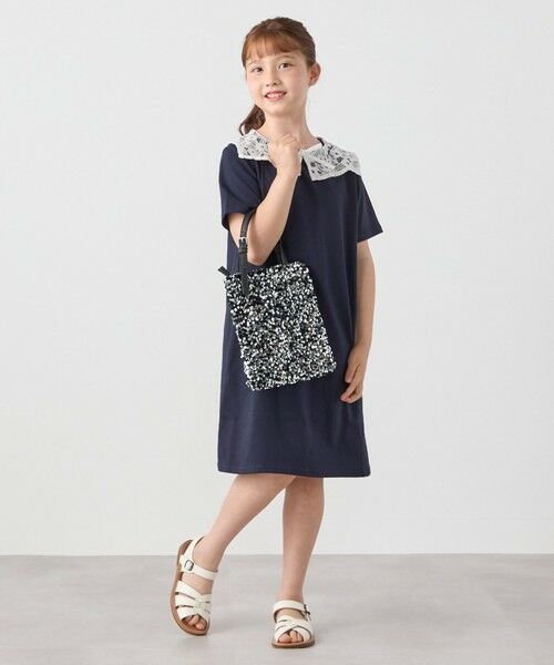 SHIPS / シップス ミニ丈・ひざ丈ワンピース | SHIPS any: レース カラー リボン 半袖 Tシャツ ワンピース <KIDS> | 詳細19