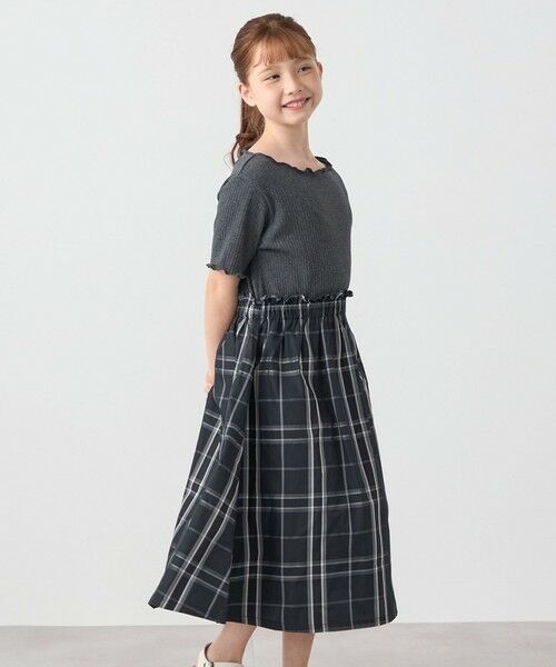 SHIPS / シップス ロング・マキシ丈ワンピース | SHIPS any: チェック柄 ドッキング ワンピース<KIDS>(ブラック)