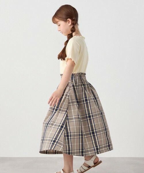 SHIPS / シップス ロング・マキシ丈ワンピース | SHIPS any: チェック柄 ドッキング ワンピース<KIDS>(ベージュ)