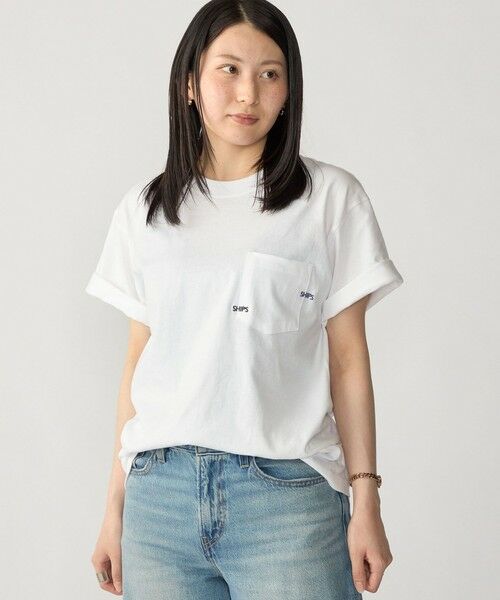 SHIPS / シップス Tシャツ | 【WEB限定】SHIPS: WマイクロSHIPSロゴ ポケット Tシャツ | 詳細2