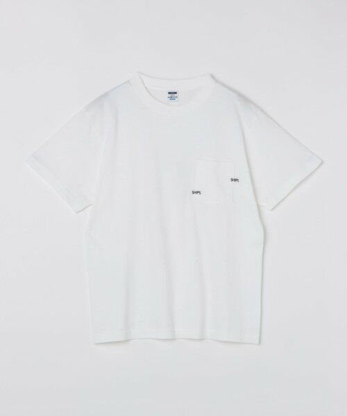 SHIPS / シップス Tシャツ | 【WEB限定】SHIPS: WマイクロSHIPSロゴ ポケット Tシャツ(ホワイト)