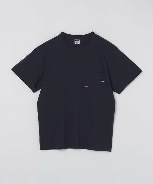 SHIPS / シップス Tシャツ | 【WEB限定】SHIPS: WマイクロSHIPSロゴ ポケット Tシャツ(ネイビー)