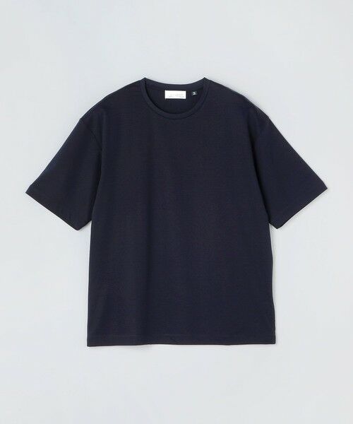 SHIPS / シップス Tシャツ | SHIPS: I Cottoni di Albini クルーネック スムース ショートスリーブ Tシャツ（ネイビー）
