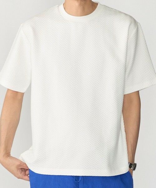SHIPS / シップス Tシャツ | SHIPS: 膨れジャカード ショートスリーブ Tシャツ（ホワイト）