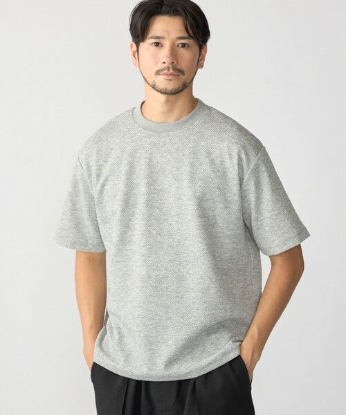 SHIPS / シップス Tシャツ | SHIPS: ハウンドトゥース 膨れ ジャカード ショートスリーブ Tシャツ | 詳細4