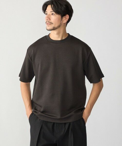 SHIPS / シップス Tシャツ | SHIPS: ハウンドトゥース 膨れ ジャカード ショートスリーブ Tシャツ | 詳細10