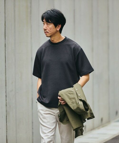 SHIPS / シップス Tシャツ | SHIPS: ハウンドトゥース 膨れ ジャカード ショートスリーブ Tシャツ | 詳細8