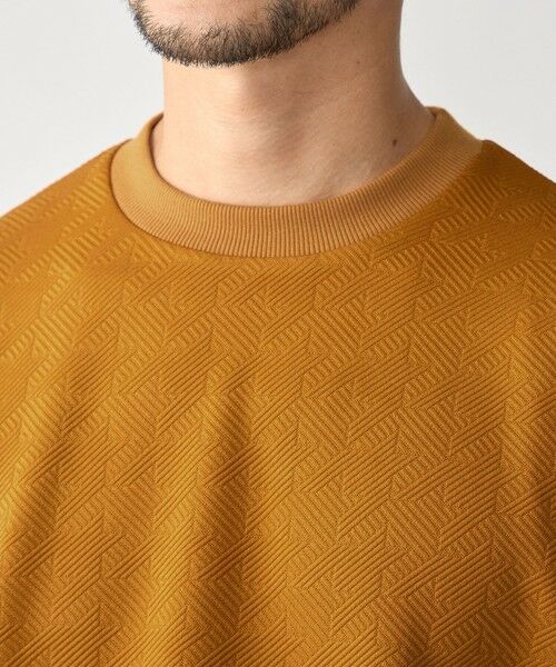 SHIPS / シップス Tシャツ | SHIPS: ハウンドトゥース 膨れ ジャカード ショートスリーブ Tシャツ（イエロー系）