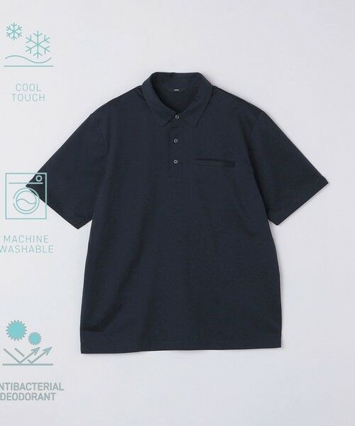 SHIPS / シップス ポロシャツ | SHIPS:〈接触冷感/洗濯機可能/抗菌防臭〉COOL TOUCH サマー ポロシャツ（ネイビー）