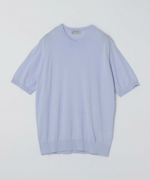 SHIPS / シップス Tシャツ | JOHN SMEDLEY: KEMPTON シーアイランド コットン ニット Tシャツ（ライトブルー）