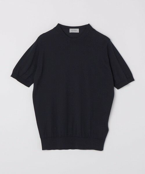 SHIPS / シップス Tシャツ | JOHN SMEDLEY: KEMPTON シーアイランド コットン ニット Tシャツ（ネイビー）