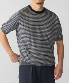 SHIPS / シップス Tシャツ | JOHN SMEDLEY: HOWICK マイクロボーダー ニット Tシャツ