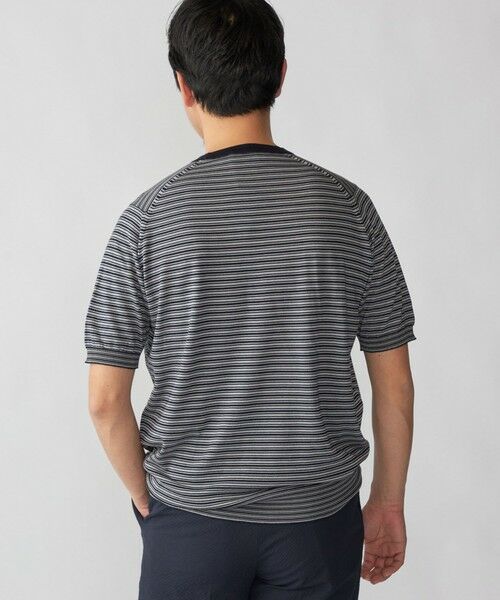 SHIPS / シップス Tシャツ | JOHN SMEDLEY: HOWICK マイクロボーダー ニット Tシャツ | 詳細3