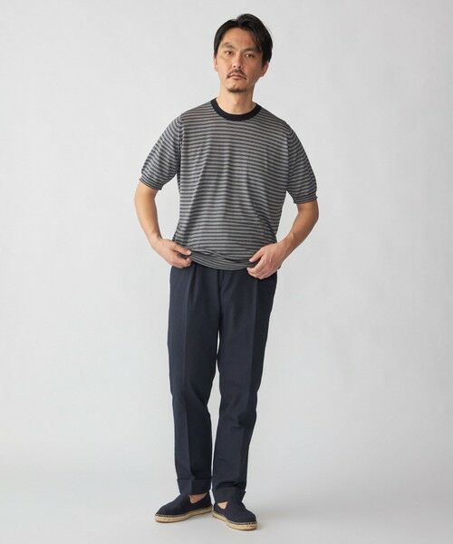 SHIPS / シップス Tシャツ | JOHN SMEDLEY: HOWICK マイクロボーダー ニット Tシャツ | 詳細5