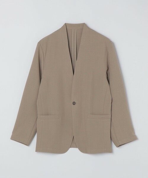 SHIPS / シップス ノーカラージャケット | 《予約》SHIPS Colors:〈洗濯機可能〉2WAY ストレッチ ノーカラー ジャケット◆（ベージュ）