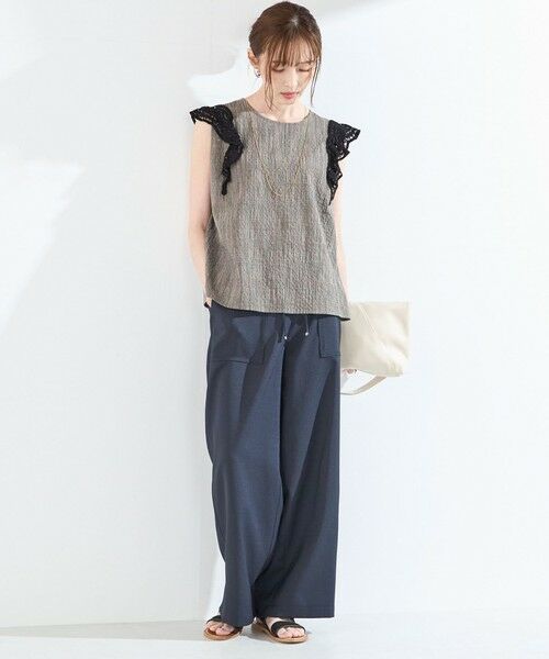 SHIPS / シップス シャツ・ブラウス | 《予約》SHIPS Colors:〈手洗い可能〉バンピースラブ チェック レーススリーブ ブラウス◆ | 詳細11