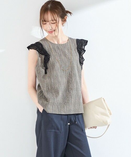 SHIPS / シップス シャツ・ブラウス | 《予約》SHIPS Colors:〈手洗い可能〉バンピースラブ チェック レーススリーブ ブラウス◆ | 詳細13