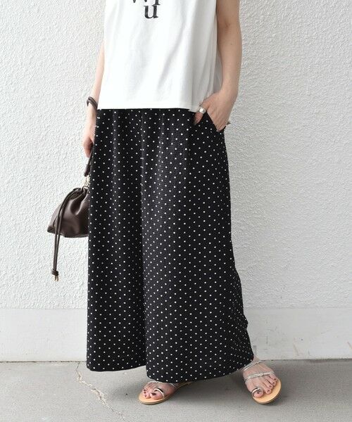 SHIPS / シップス その他パンツ | 《予約》SHIPS Colors:〈洗濯機可能〉サッカー ドット ギャザー ワイドパンツ◆（ブラック）