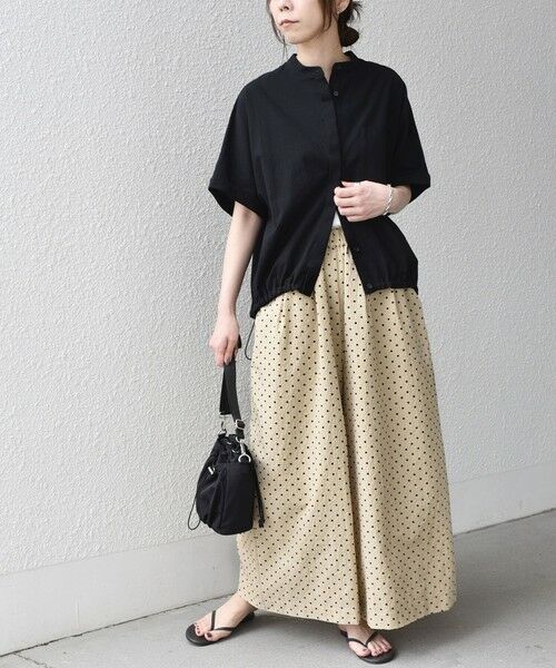SHIPS / シップス その他パンツ | 《予約》SHIPS Colors:〈洗濯機可能〉サッカー ドット ギャザー ワイドパンツ◆ | 詳細23