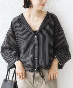 SHIPS / シップス シャツ・ブラウス | 《予約》【WEB限定】〈手洗い可能〉シアー ストライプ フード 羽織り シャツ