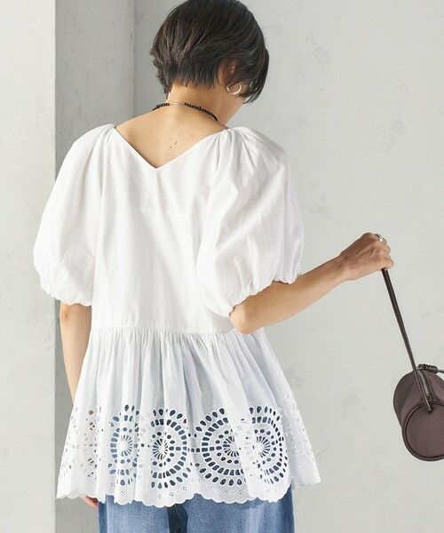 SHIPS / シップス シャツ・ブラウス | 《予約》〈洗濯機可能〉Sohana: シフリー 刺繍 Vネック ペプラム ブラウス | 詳細8