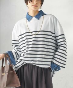 SHIPS / シップス カットソー（半袖以外） | 【SHIPS別注】Le minor: パネル ボーダー チュニック