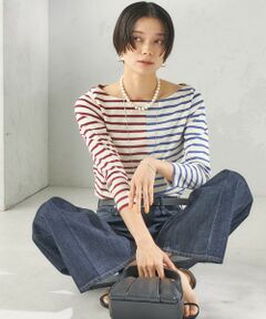 SHIPS / シップス カットソー（半袖以外） | 【SHIPS別注】Le minor: バイカラー ボートネック プルオーバー