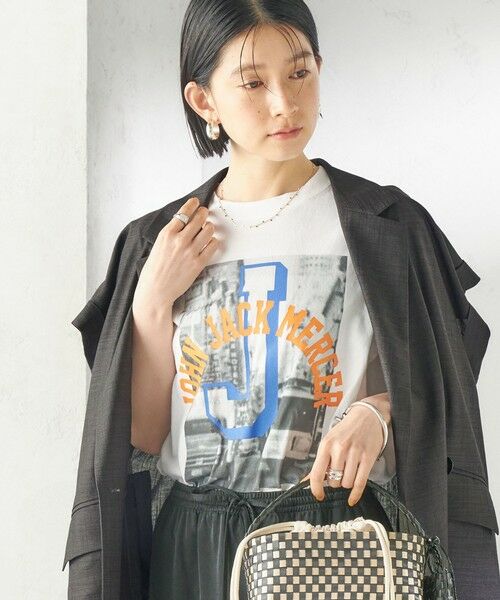 SHIPS / シップス Tシャツ | J.J.MERCER:プリントTEE（ライトホワイト）
