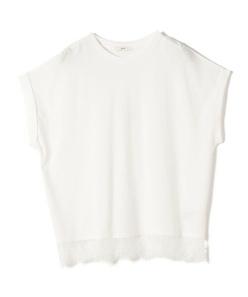 SHIPS / シップス Tシャツ | 〈手洗い可能〉レース コンビ フレンチ スリーブ TEE | 詳細1