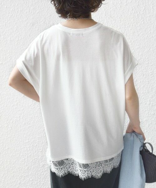 SHIPS / シップス Tシャツ | 〈手洗い可能〉レース コンビ フレンチ スリーブ TEE | 詳細11