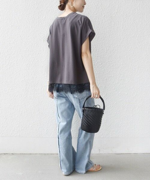 SHIPS / シップス Tシャツ | 〈手洗い可能〉レース コンビ フレンチ スリーブ TEE | 詳細20