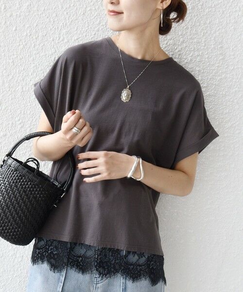 SHIPS / シップス Tシャツ | 〈手洗い可能〉レース コンビ フレンチ スリーブ TEE | 詳細22