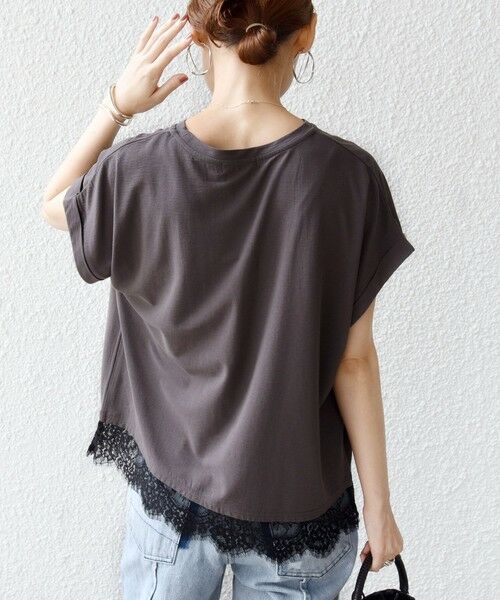SHIPS / シップス Tシャツ | 〈手洗い可能〉レース コンビ フレンチ スリーブ TEE | 詳細24