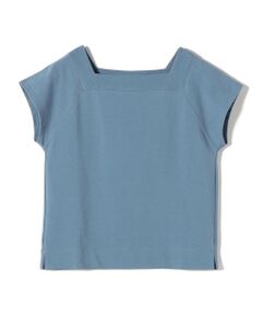 SHIPS / シップス カットソー | SHIPS Primary Navy Label: コットン スクエア ネック プルオーバー