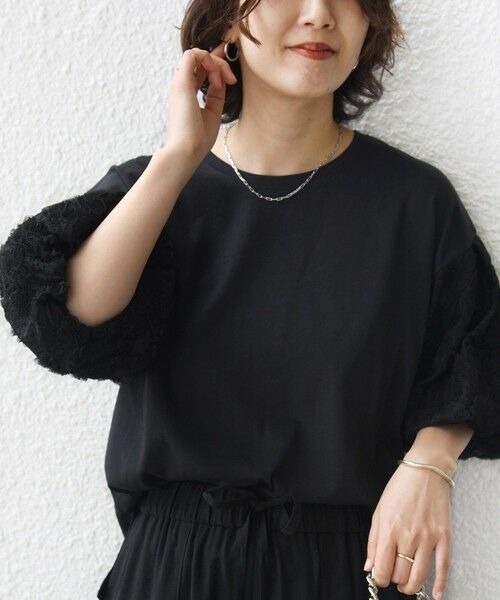 SHIPS / シップス カットソー | 《予約》【WEB限定】〈接触冷感/UVカット/汗染み防止加工〉FUNCTION 袖 レース プルオーバー | 詳細22