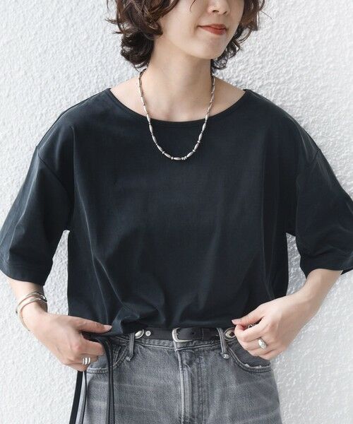 SHIPS / シップス Tシャツ | 《予約》〈手洗い可能〉フィブリル サテン ジャージー 半袖 プルオーバー | 詳細4