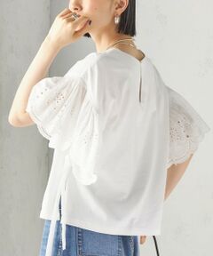 SHIPS / シップス Tシャツ | 《予約》〈洗濯機可能〉Sohana: シフリー 刺繍 レース スリーブ TEE