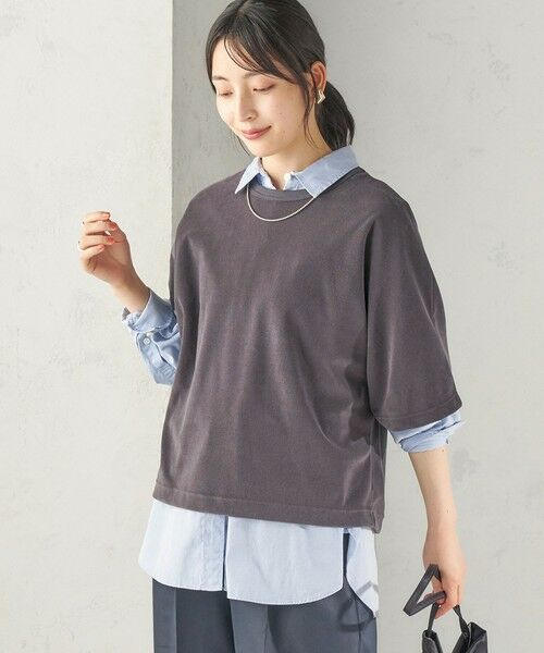 SHIPS / シップス カットソー | 《予約》【実力派ベーシック】〈接触冷感/UVカット〉マイクロ パイル ドルマンスリーブ プルオーバー | 詳細29