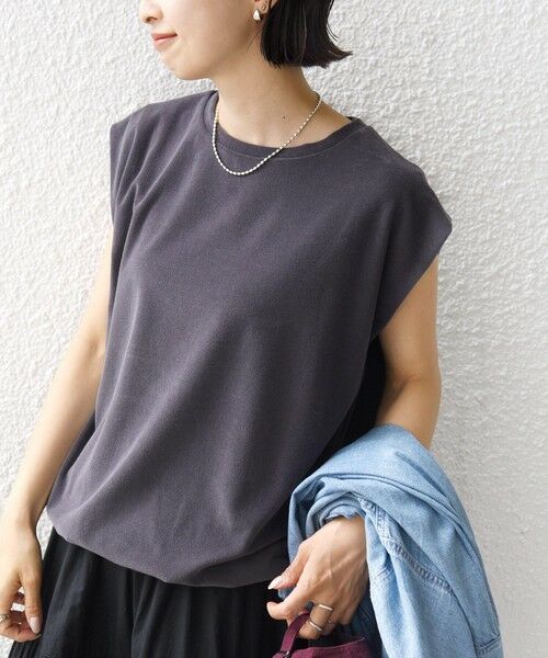 SHIPS / シップス カットソー | 《予約》〈接触冷感 / UVカット〉マイクロ パイル フレンチ スリーブ プルオーバー | 詳細12