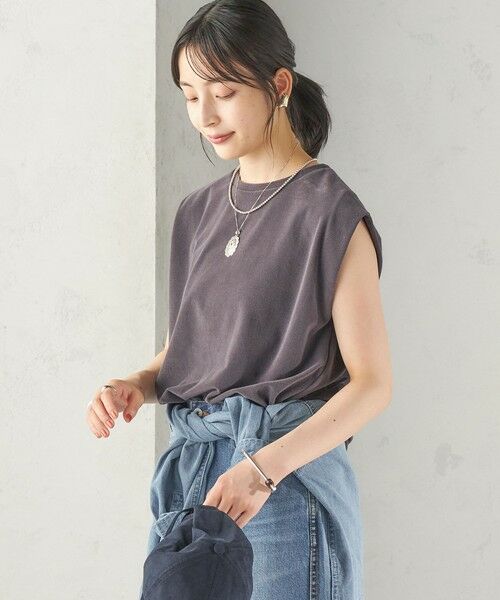 SHIPS / シップス カットソー | 《予約》【実力派ベーシック】〈接触冷感/UVカット〉マイクロ パイル フレンチスリーブ プルオーバー | 詳細22