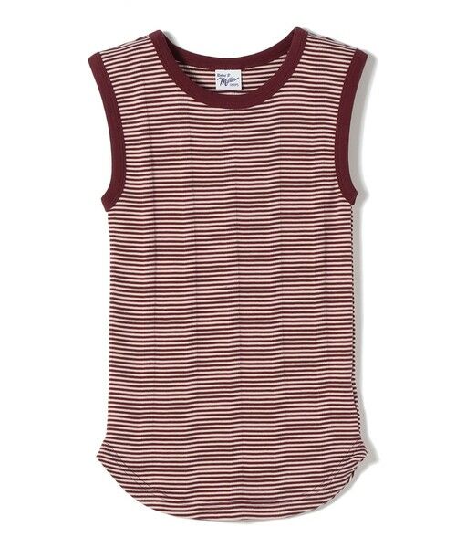 SHIPS / シップス タンクトップ | 【SHIPS別注】miller: ノースリーブ ボーダー カットソー（ワイン）