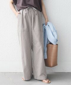 SHIPS / シップス その他パンツ | 《予約》〈手洗い可能〉ストライプ ウエスト ギャザー パンツ