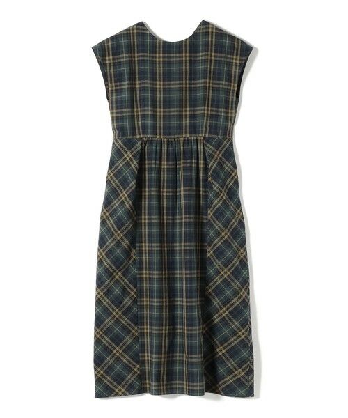 SHIPS / シップス ロング・マキシ丈ワンピース | SHIPS Primary Navy Label:〈手洗い可能〉ダークマドラス チェック ワンピース（グリーン）